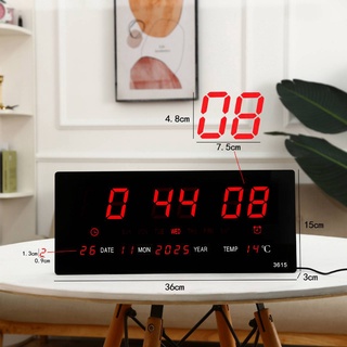 นาฬิกาดิจิตอลปลุก ตั้งโต๊ะ ติดผนัง LED DIGITAL CLOCK LED พร้อมปฏิทันภายในตัว บอกเวลา 24Hr วันที่ อุณหภูมิ  รุ่น 1008