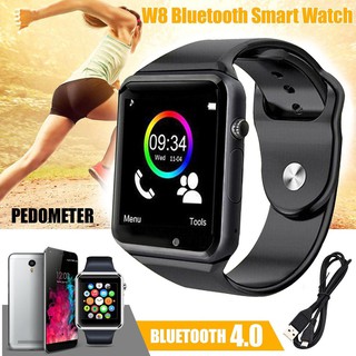 สีดำ นาฬิกาข้อมืออัจฉริยะ 2016 Smart Watch A1 W8 With Sim Card Camera Bluetooth Smartwatch ios android