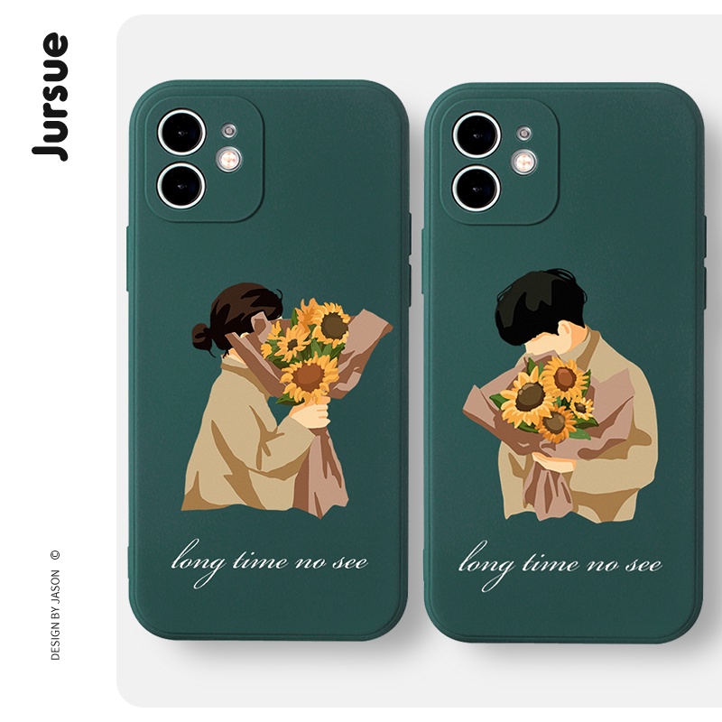 JURSUE เคสคู่ เคสไอโฟน คู่รัก กันกระแทกซิลิโคนนุ่มลายการ์ตูนน่ารักตลก เคสโทรศัพท์ Compatible for iPhone 17 16 15 14 13 12 11 Pro Max SE 2020 X XR XS 8 7 Plus xsmax 6splus 7plus 8pl