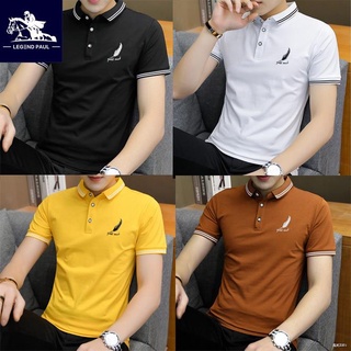 เสื้อโปโลแขนสั้น สีพื้น แฟชั่นสำหรับผู้ชาย ขนาด S-6XL