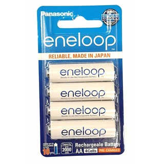 ถ่านชาร์จ Panasonic Eneloop AA type 2000 mAh min 1900 mAh 4 ก้อน แพคกระดาษ ของแท้ Made in Japan ผลิต 2019