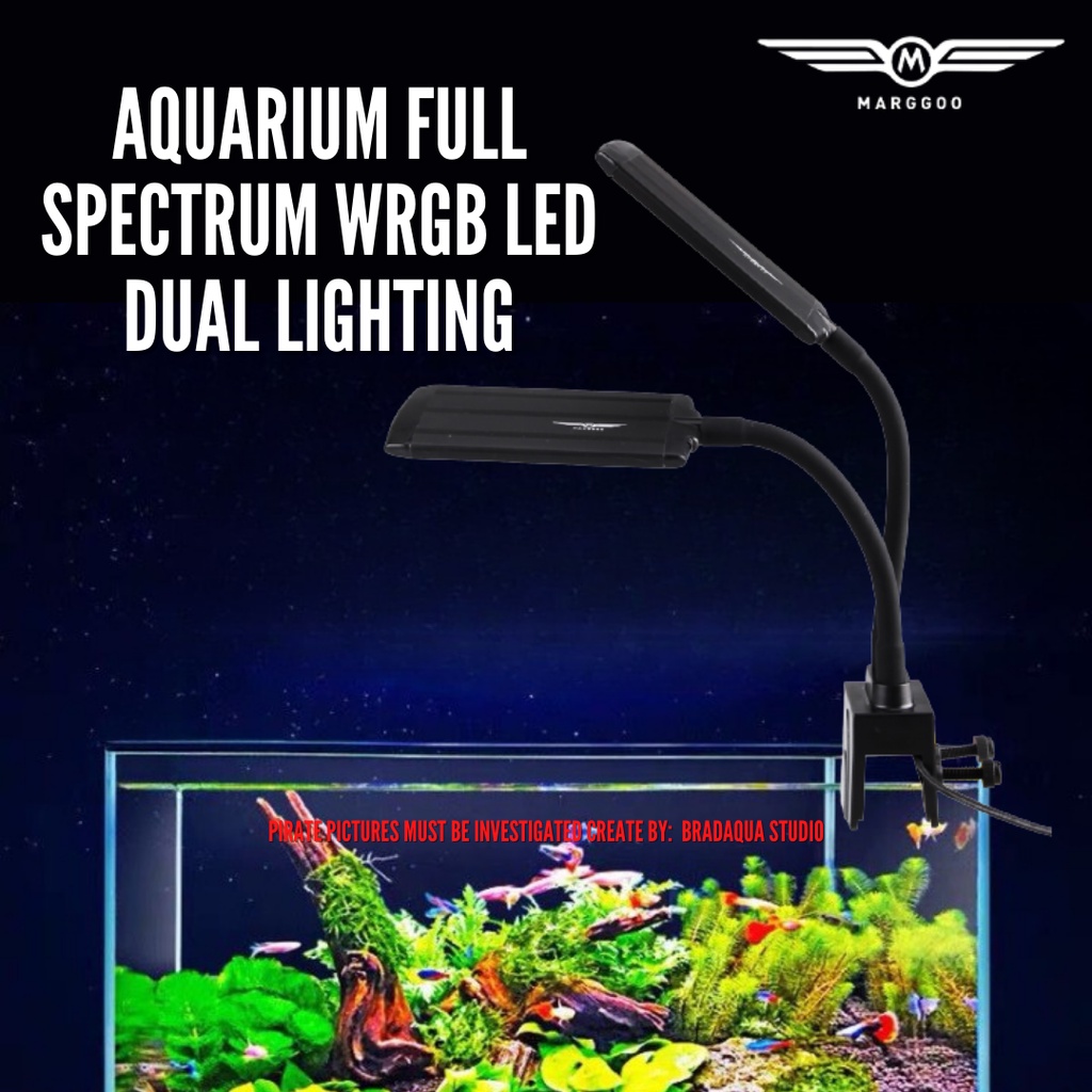 MARGGOO Aquarium Full Spectrum WRGB LED Dual Lighting MA07-DF16