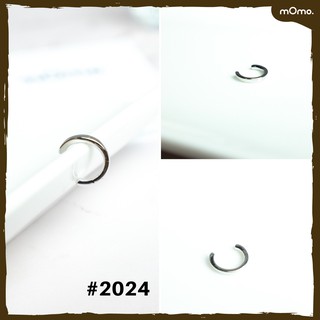 2024 Earcuff ต่างหูเกี่ยวเกาหลี ชุบทองคำขาว ดีไซน์เรียบเก๋ สไตล์มินิมอล