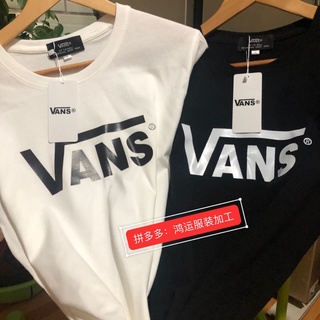 เสื้อยืดผ้าฝ้ายพิมพ์ลาย Vans ใหม่ เสื้อยืดแขนสั้น แฟชั่นสําหรับผู้ชาย และผู้หญิง