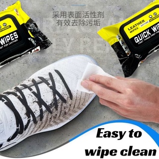 ผ้าเช็ดทำสะอาด รองเท้า เครื่องหนังทิชชูเปียกLeather quick wipes ทิชชู่เปียก ผ้าเปียกทำความความสะอาดเช็ดเครื่องหนัง T1782