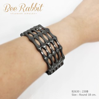 กำไลข้อมือแบบง้าง ทรงวงรีสีรมดำ - B2630