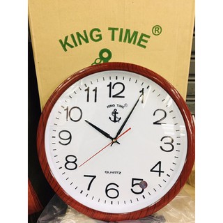 นาฬิกาแขวน  ⚓️ สมอ King Time 16 นิ้ว รุ่น016 KING TIME นาฬิกาแขวนติดผนัง ตราสมอแท้ เดินเรียบ ขนาดใหญ่ แถม ถ่าน 2a ดี