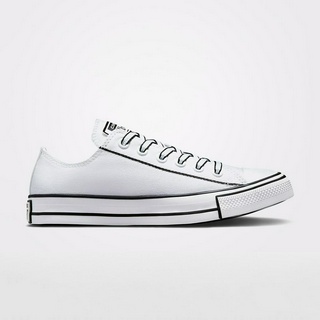 Converse รองเท้าผ้าใบผู้หญิง Chuck Taylor All Star Outline Sketch Ox White | White/Black/White ( A03528CU3WTXX )