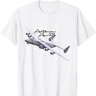 เสื้อยืดโอเวอร์ไซส์ ใหม่แนวโน้มสบายๆโซเวียตยูเครน Antonov AN-225 Mriya Strategic Airlift Cargo เครื่องบินเสื้อยืดผ้า