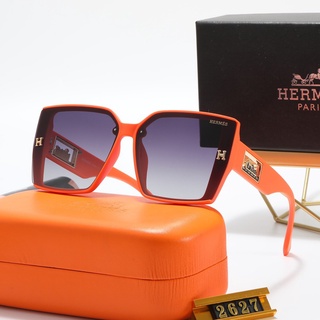 HERMES แว่นตากันแดด เลนส์โพลาไรซ์ UV400 กรอบสี่เหลี่ยม คุณภาพสูง สไตล์เรโทร แฟชั่นหรูหรา สําหรับผู้ชาย และผู้หญิง เหมาะกับการขับขี่