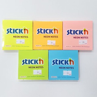 กระดาษโน้ต หัวกาว Stickn สีสะท้อนแสง