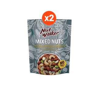 นัทวอล์คเกอร์ มิกซ์นัทอบไม่ใส่เกลือ 454 ก. x 2 ซอง Natural Toasted & Unsalted Mixed Nuts 454 g. x 2 ซอง