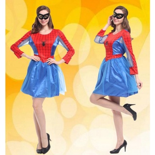 ชุดสไปเดอร์แมนผู้หญิงกระโปรงพอง Spiderwoman Spidergirl สวย เทห์