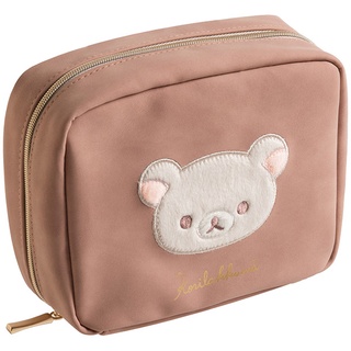 กระเป๋า Rilakkuma Latte Color Pouch แบบ Korilakkuma เป็นหนังเทียม ขนาด 11 x 15 x 5.5 ซม.