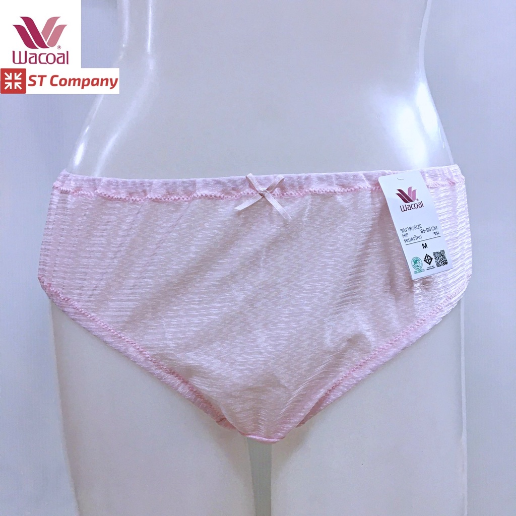 กางเกงในร้อยยาง Wacoal แบบครึ่งตัว (Half) ชมพู (Pink) รุ่น WU3933 วาโก้ ผ้าไนล่อน ผ้าลื่น ไนล่อน Wacoal
