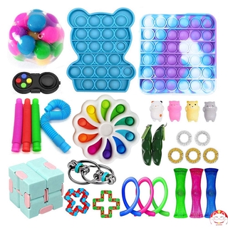 Pop it ป๊อปบับเบิ้ล ของเล่นคลายเครียด Decompression Toy Set Stress Relief Logical Reasoning Training Tools Gift for Children and Adult