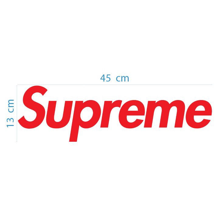 สติ๊กเกอร์ ตัด ไดคัท ติด แต่ง รถ มอเตอร์ไซค์ ซูพรีม Supreme 13 x 45 ซม. (ราคาที่แสดงเป็นราคาต่อ 1 แผ่นนะคะ)