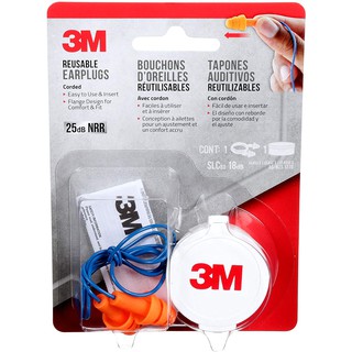 3M ปลั๊กอุดหู ที่อุดหู (Ear Plug) 3M แบบมีสาย แบบแผงกล่องขาว 1 ชิ้น