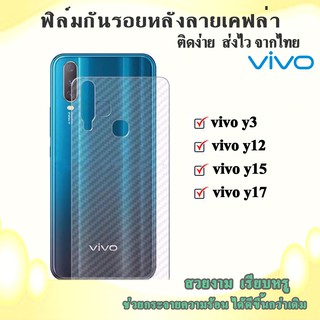 ฟิล์มกันรอยด้านหลังลายเคฟล่า VIVO Y3/Y12/Y15/Y17/Y81/U1/Y91/Y95/X50pro/X60pro/Y20/IQOOU1X/Y20i/Y30/Y21 2021/Y33s