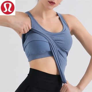 Lululemon Ebb เสื้อกล้าม เสื้อโยคะ เสื้อกีฬา เสื้อวิ่ง พร้อมแผ่นรอง 5 สี