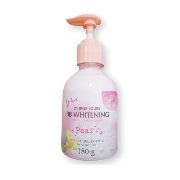 LOTION PEARL VELVET D'HIVER JOURS BB WHITENING  PEARL GLUTA BODY LOTION GLUTA+COLLAGEN 180g