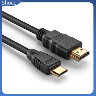 Xs HDMI Mini Type C Male to Standard Male Cable Lead Full HD 1080P สายเคเบิลทีวี ชุบทอง 1 เมตร