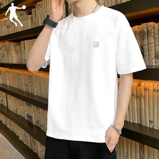 ▤△JORDAN แขนสั้นผู้ชาย 2021 ฤดูร้อนใหม่ของแท้หลวมระบายอากาศแขนสั้นเสื้อยืดนักเรียนชุดกีฬาลำลองผู้ชาย