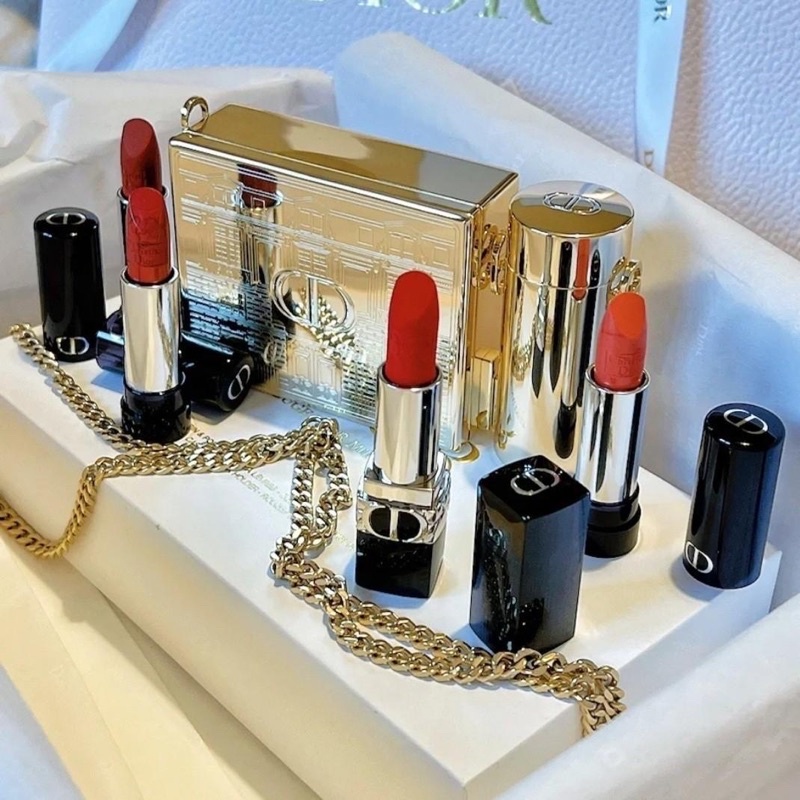 💥พร้อมส่ง💥 DIOR Holiday 2021 Lipstick Set ROUGE DIOR MINAUDIERE - THE ATELIER OF DREAMS LIMITED EDITION แท้100%