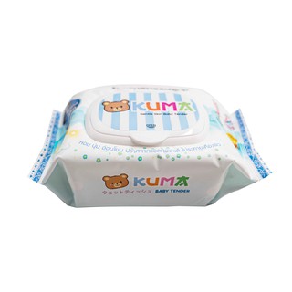 Kuma (คุมะ) กระดาษทิชชู่เปียก รุ่นฝาปิด บรรจุ 40 แผ่น คละสี (1 ห่อ)