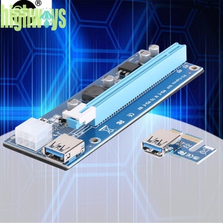 Highways 6Pin Pci-E1X To 16X Extender กราฟิกการ์ดอะแดปเตอร์สายเคเบิ้ลสําหรับ Btc