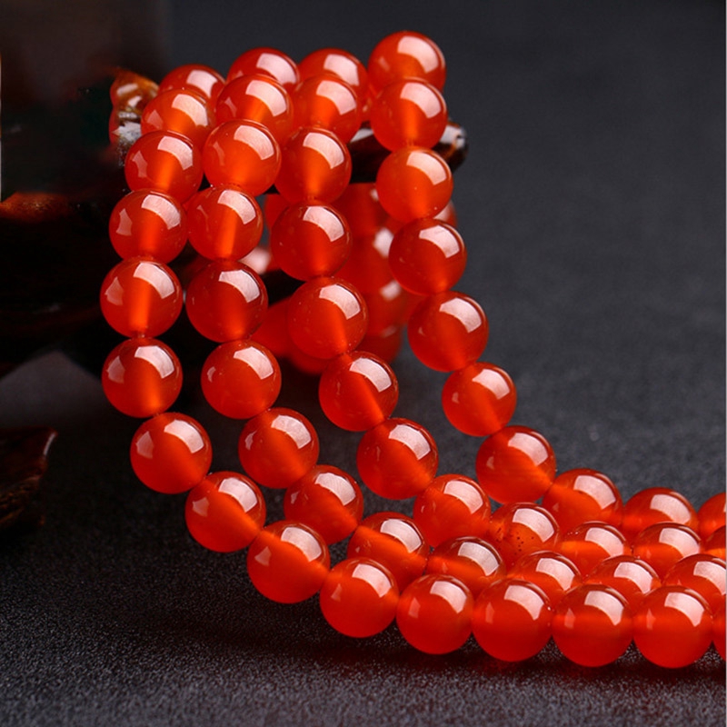ลูกปัดอัญมนี 4 6 8 10 12 มม . สีแดงสําหรับทําเครื่องประดับ Diy