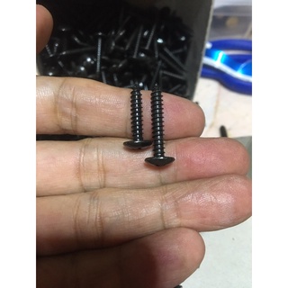 น้อตสั้นยึดหน้าลำโพงdiy สกรูหัวร่ม เบอร์8 ยาว6หุล(3/4นิ้ว)ชุบดำ
