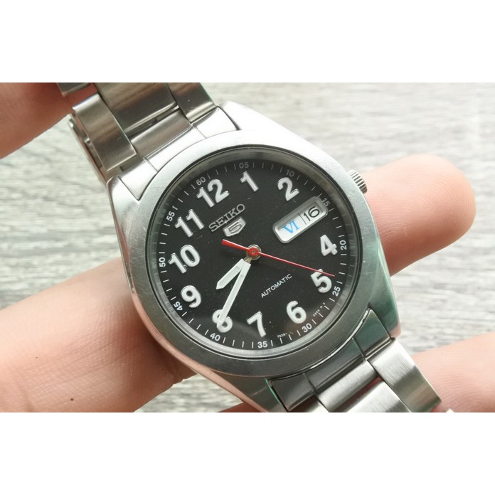 นาฬิกา Vintage มือสองญี่ปุ่น SEIKO 5 7S26 0420 OPEN BACK JAPAN JDM ระบบ  Quartz ผู้ชาย ทรงกลม กรอบเงิน หน้าปัด 37mm | Shopee Thailand