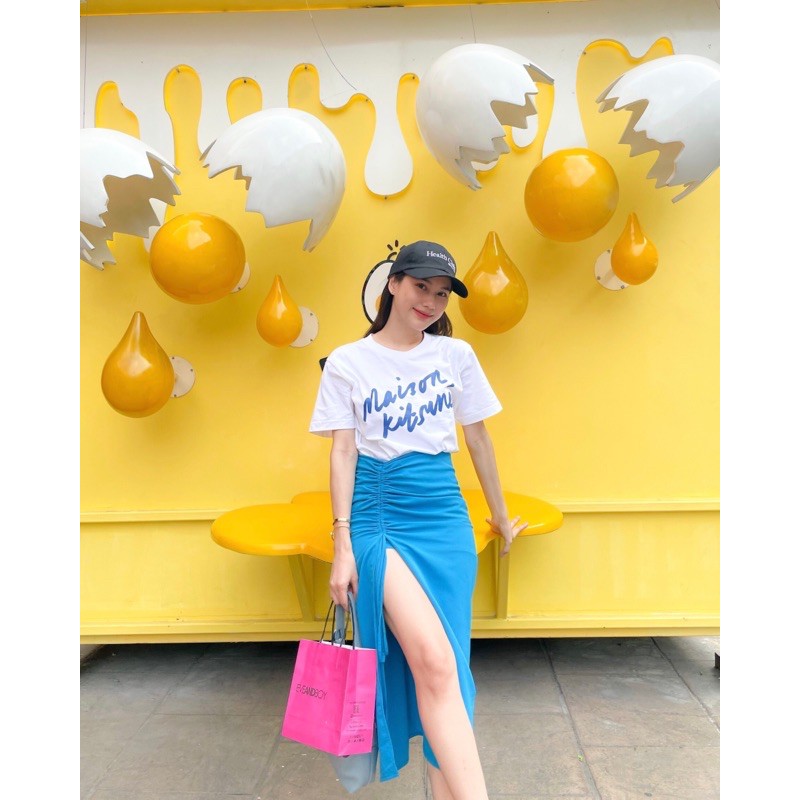 newlooksbkk GSK33 skirts pencil กระโปรงผ่าหน้ารูดเชือก สีสันสดใส