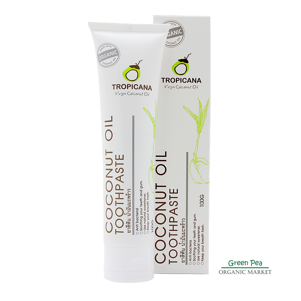 Tropicana ยาสีฟันน้ำมันมะพร้าว COCONUT OIL TOOTHPASTE 100 g. ทรอปิคาน่า