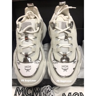 รองเท้าผ้าใบ MCM สีขาว รุ่น Himmel Visetos Sneakers White ขนาด 38