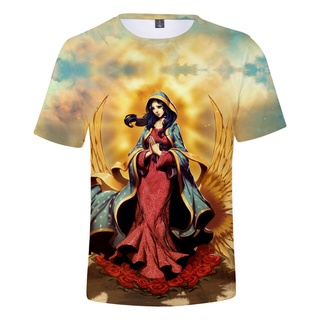 เสื้อยืดคอสเพลย์ พิมพ์ลาย Virgin Mary of Guadalupe 3 มิติ โอเวอร์ไซซ์ แฟชั่นฤดูร้อน สําหรับผู้ชาย และผู้หญิง