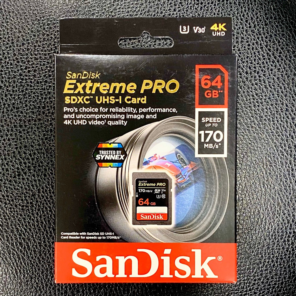 SanDisk Extreme Pro SD Card 64 GB ความเร็ว Read 170MB/s  write 90MB/s  เร็วสุดๆ ถูกที่สุด ( SDXC ) (SDSDXXY-064G-GN4IN)