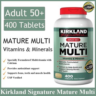 Kirkland Signature Adult 50+ Mature Multi Vitamins &amp; Minerals, 400 Tablets (HTY)