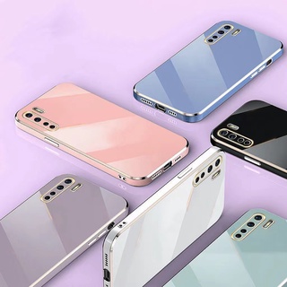 ขอบตรง เคสโทรศัพท์แบบชุบไฟฟ้า OPPO A91 A54 A53 A33 A32 A16 A15 A15s A31 A9 A5 2020 4G 5G 2022