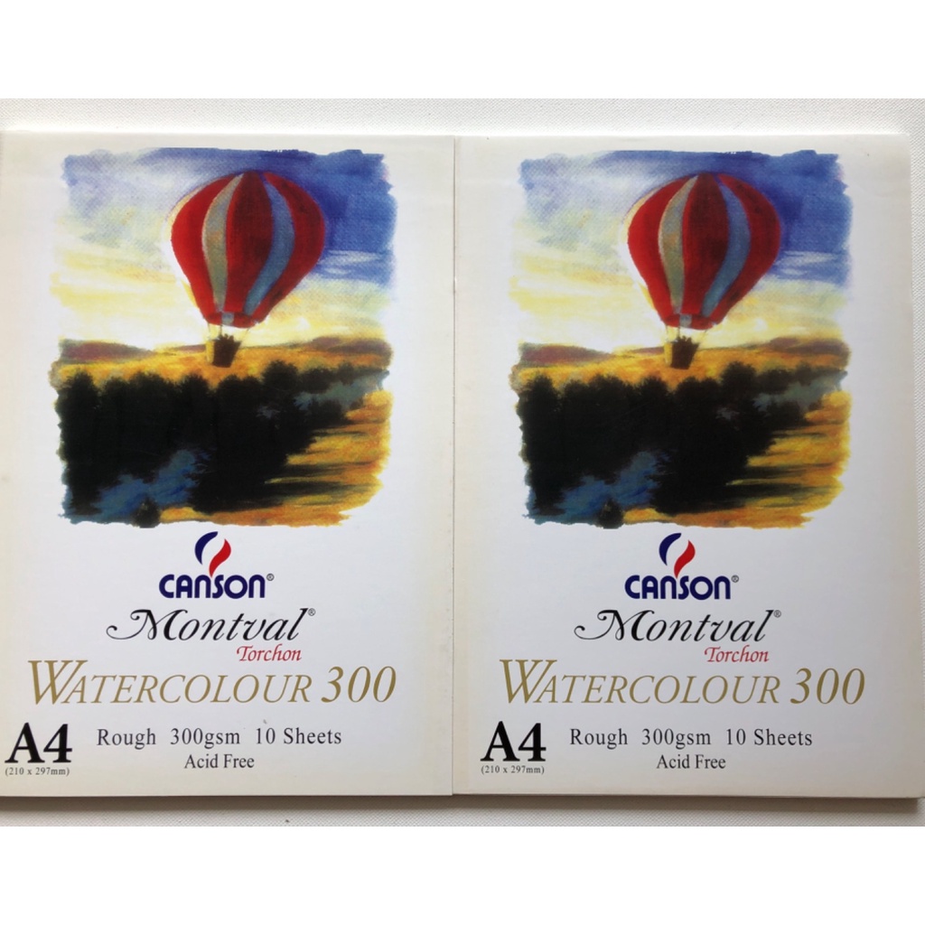 แผ่นรองสีน้ํา Canson Montval A4 300แกรม 10 แผ่น x 2 แผ่น