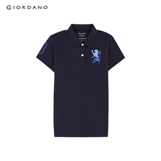 GIORDANO เสื้อโปโลผู้หญิง ปักสิงโต Womens 3D Lion Polo 05311222