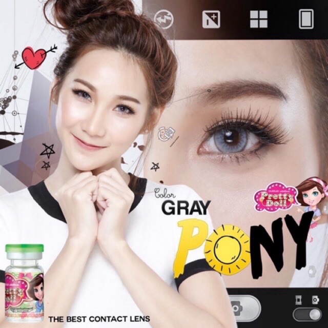 คอนแทคเลนส์ pony gray ค่าสายตาทักแชท