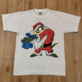 เสื้อยืดผ้าฝ้าย TAZMANIA SANTA CLAUS CARTOON เสื้อลายการ์ตูน เสื้อวง เสื้อทัวร์