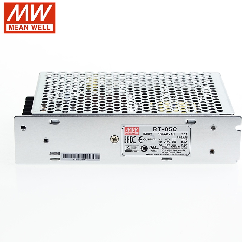 Original MEAN WELL RT-85C 87.5W Triple Output Switching Power Supply 5V 15V -15V DC 7A 3A 0.5A Power Unit Transformer SM