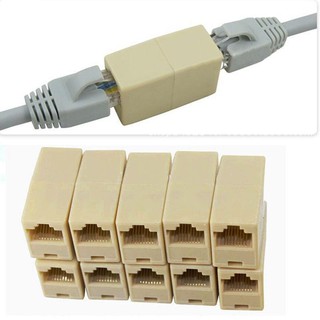 อะแดปเตอร์เชื่อมต่อสายเคเบิล RJ45 Cat5 10 ชิ้น