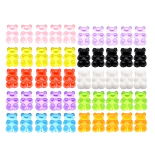 Sa เครื่องเขียน จี้หมี 10 สี สําหรับตกแต่งเล็บ 50 ชิ้น