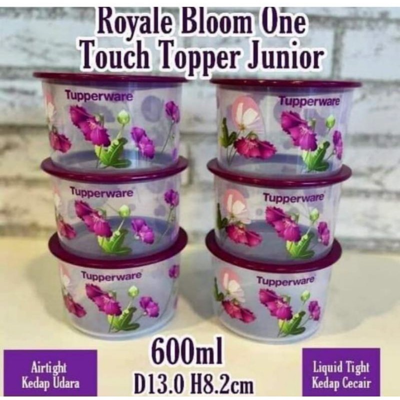 Bekas Kuih Tupperware Royal Blossom One Touch Topper Junior ทัปเปอร์แวร์ กลิ่นดอกกุหลาบ ขนาด 600 มล.