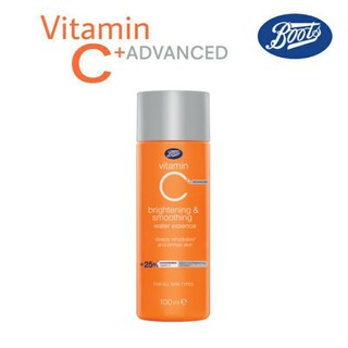 Boots Vitamin C Advance Water Essence  วิตามิน ซี แอดวานซ์ ไบร์ทเทนนิ่ง แอนด์ สมูทติ้ง เอสเซนส์ 100 มล