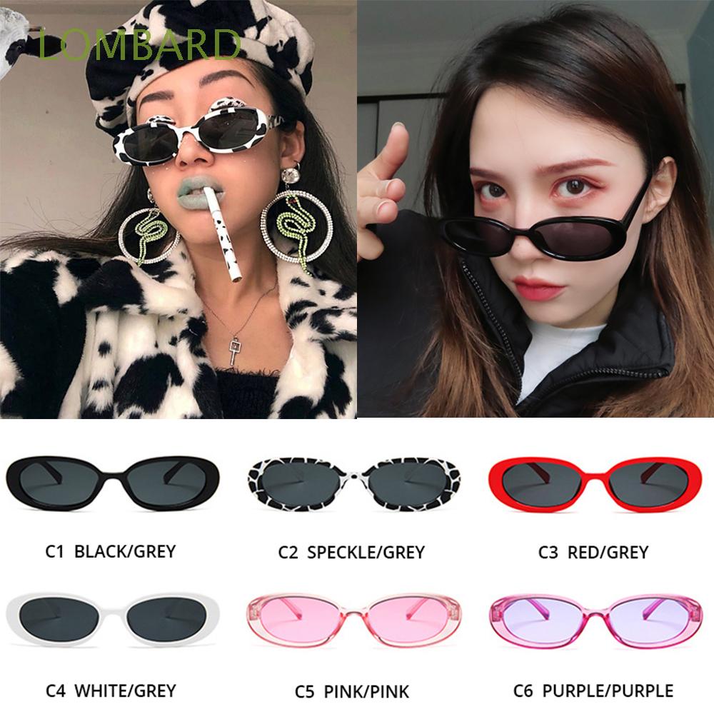 แว่นตากันแดด1pc Vintage Small Frame Shades Retro Oval Black Sunglasses Unisex Luxury Brand 9720